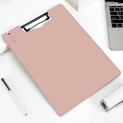 Y Yoma 2 Pack Pack Plastic Clipboard Folder مع مقطع منخفض للملفات المظهر المنخفض لـ A4 Size Size Sheet 360 Flip Flip Writing Pad Profile Clip Filed for Office School Business Classiros Outdoor ، Pink in Kuwait