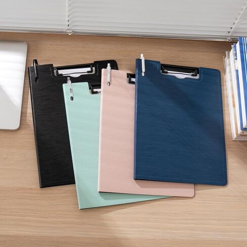Y Yoma 2 Pack Pack Plastic Clipboard Folder مع مقطع منخفض للملفات المظهر المنخفض لـ A4 Size Size Sheet 360 Flip Flip Writing Pad Profile Clip Filed for Office School Business Classiros Outdoor ، Pink in Kuwait