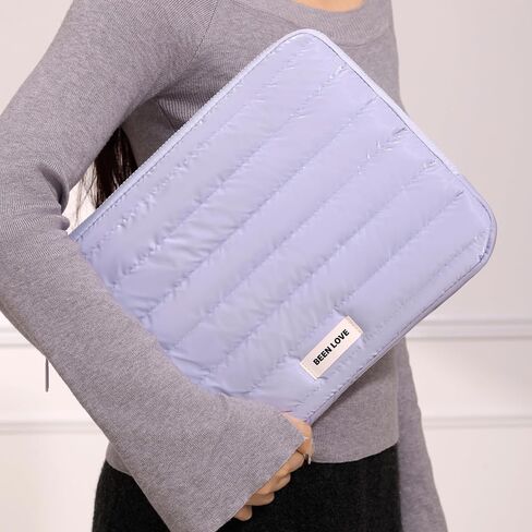 Teryeefi Laptop Sleeve Bag 15 Inch, Fashion Waterproof Puffy Soft Laptop Carrying Case for MacBook Air Pro 15 inch, Dell, Asus, HP 15 inch Laptop Device- Purple in Saudi Arabia