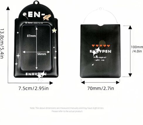 Kpop ENHYPEN Photocard Holder Black Minimalist Card Sleeve Simple Card Cover Suitable for Storing 3~3.5 in Celebrity Album Cards (En) in Kuwait