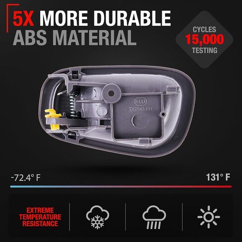 TRUBUILT1 AUTOMOTIVE Interior Front/Rear Driver & Passenger Door Handle Set - Compatible with 1998-2002 Toyota Corolla - Light Gray (Charcoal), Plastic - OEM 69206-02050-GRAY, 69205-02050-GRAY, 80374 in Saudi Arabia
