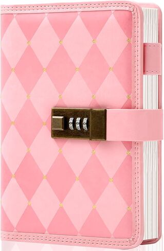CAGIE Diary with Lock for Girls Women Pink Vintage Journal with Lock Refillable Leather Locked Diary 224 Pages Secret B6 Lockable Journals with Gift Box for Teen Girls 8.0 x 5.5 Inch in Saudi Arabia