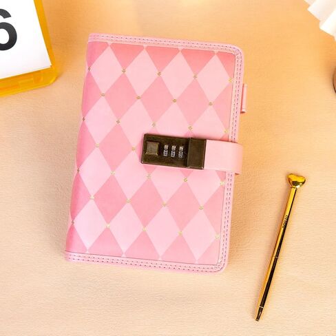 CAGIE Diary with Lock for Girls Women Pink Vintage Journal with Lock Refillable Leather Locked Diary 224 Pages Secret B6 Lockable Journals with Gift Box for Teen Girls 8.0 x 5.5 Inch in Saudi Arabia
