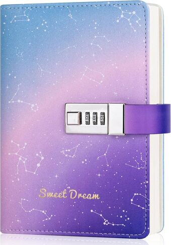 CAGIE Diary with Lock for Girls Women Pink Vintage Journal with Lock Refillable Leather Locked Diary 224 Pages Secret B6 Lockable Journals with Gift Box for Teen Girls 8.0 x 5.5 Inch in Saudi Arabia
