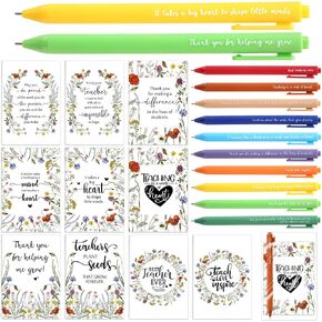 40 Sets Teacher Appreciation Gifts Bulk Inspirational Notepads Wildflower Kraft Mini Notebook Inspirational Quotes Ballpoint Pen with Gift Bags Wildflower Thank You Gifts in Saudi Arabia