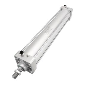 Baomain Pneumatic Air Cylinder SC 63 x 350 PT 3/8, Bore: 2-1/2 inch, Stroke: 14 inch, Screwed Piston Rod Dual Action