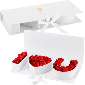 2 Pack I Love You for Flowers Empty Mother's Day Boxes ''i Love U'' Mom Floral Box with Lids Empty Cardboard Gift for Mother's Day, Wedding, Birthday Packing(Black)
