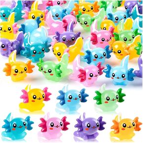 35Pcs Mini Resin Axolotl, Miniature Animal Figurine, Garden Landscape Aquarium Dollhouse Ornament Potted Plants Decor for DIY Craft Garden Fairy Decoration Birthday Party Favor