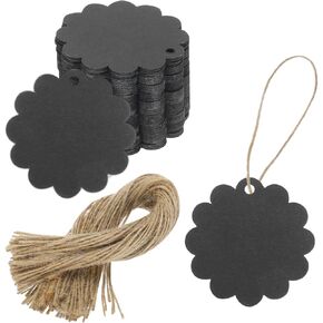 MECCANIXITY 100Pcs Kraft Paper Gift Tags with String,24x24 Inch Round Circle Paper Labels Brown Gift Bags Tag for Price Tags,Christmas Gifts, DIY Crafts, Wedding, Party Favors in Kuwait