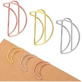 60pcs مقاطع الورق اللطيفة على شكل قمر من الذهب ، الذهب الوردي ، ومقاطع الورق المزخرفة الفضية للمرح للوازم المكتبي ، المرجعية ، ملحق المعلم ، وشكر ملاحظات الزخرفة