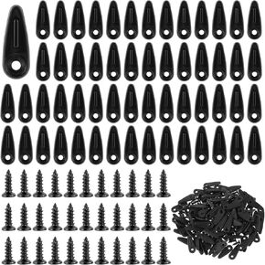 100Pcs Picture Frame Backing Clips Black Back Pictures Frame Hardware Backing Clips Metal Turn Button with Screws for Hanging Artwork Decoration