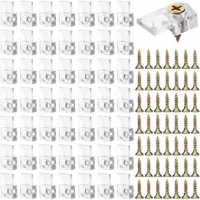 50 Sets Mirror Clips for Wall Mounting, Mirror Holder Clips with Screws, Mirror Hanging Hardware Kit, Stainless Steel Mirror Hooks Heavy Duty Hanger Frameless for Mirror Tile Picture Frame Hanger