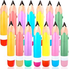 مجموعة قلم رصاص قابلة للتنفيذ من 14 قطعة تبلغ 14 بوصة - الدعائم متعددة الألوان Jumbo Pencil لحفلات عيد ميلاد الأطفال ، والمناسبات المدرسية ، وحفلات الشاطئ والسباحة