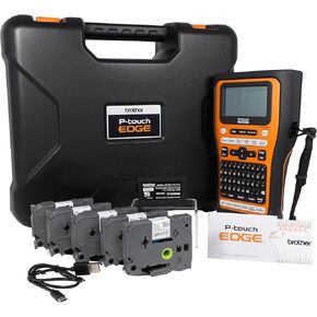 Brother PT-E510BP Contractor Kit: P-Touch Handheld Industrial Label Printer with USB-C & Dual Auto-Cutter Plus 5 Tapes (up to 24mm Labels)