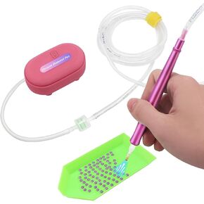 Sthmeyue Electric Diamond Paint Pen Kit-3 سرعات من اللاسلكي USB قابلة لإعادة الشحن ، بدون شمع ضروري ، قبضة الألومنيوم ، مرشح ، منصات مضادة للهواء ، خرطوم 2M وربطة عنق الكابل (الوردي)