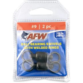 American Fishing Wire Black Ball Bearing Swivels (2 Pieces), Size 9, 530 Pound Test