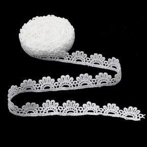 5 ياردة تقليم الدانتيل الأبيض ، شريط الدانتيل الأبيض 1.7 سم عريض عريض خمر من شرائط Lacework lecewing regbons للحرف اليدوية DIY ، باقة ، صنع الخياطة ، الزفاف ، التفاف ، الديكور