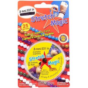 Craft County Pepperell Stretch Magic Bead Jewelry Jewelry Line Cord Line | لؤلؤة بلاك واضحة | 5m 25m 100m | 0.5mm 0.6mm 0.7mm 0.8mm 1mm أقطار