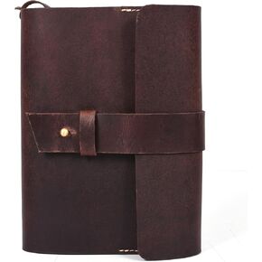 Leather Journal Refillable Writing Notebook-Traveler's Notebook 200 pages 7.5 X 5.5 By Aaron Leather Goods (7.5 X 5.5, Cognac)