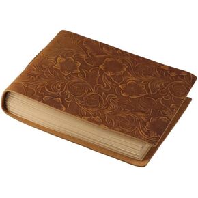 GetCoupon Vintage Sketchedbook ، دفتر مسافر بني ، للنساء ، أسلوب نحت الزهور ، 400 ورقة (رأسية)