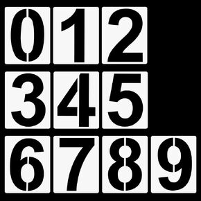 6-Inch Large Number Stencils Set - Plastic 0-9 Address Number Painting Stencils for Curb, Mailbox, Parking, House