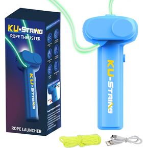 Glow in the Dark String ، Tove Rope Launcher Portable Toy Toy ، لعبة Shooter التي تحلق سلسلة Ku في الهواء من أجل الحيل التي لا نهاية لها ، هدية مثالية للأطفال والكبار （الأزرق الفاتح）