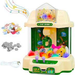 Poco Divo Windmill Claw Machine Grabber ، Plushies Gift Candy Award Capsule Capsule Dispenser ، Arcade Music Color Lights Slot Coin Play ، Power Treats Dual Treats Crane ، Kids Boys Girls Vening Toy