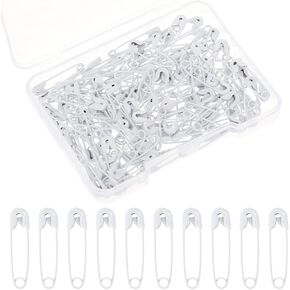 250pcs Small Safety Pins Metal Safety Pin for Fixing and Repairing Clothing Mini Pins for Clothing Sewing Handicrafts Jewelry Making Decorate and Organize Items (White 0.75inch / 19mm)