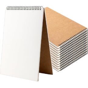 Hozeon 12 Pack A4 SPORTBOOK ، وسادة رسم ملزمة دوامة ، وأعلى قواعد الرسمات المربوطة ، و COVER COVER الفارغ الفارغة لوحة الرسم الصغيرة للرسم ، والرسم ، وعربة الرسوم ، 30 ورقة/60 صفحة ، 11.7 × 8.2 بوصة