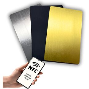 Metal NFC Cards - Blank Metal for Digital Business Cards and Hotel Keys - Premium Sublimation Blanks with Embedded NFC Tags (Brushed Gold, 1 Card)
