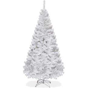 5FT White Artificial Christmas Tree, Realistic Christmas Tree with PVC Branch Tips, Metal Base, Suitable for Shopping Mall, Home and School Holiday Decoration (5FT)