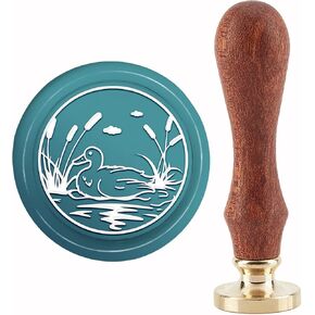 CRASPIRE MALLARD WAX SEAL SEAT REEDS SEAEING WAX Stamps 30mm Retro Vintage Removable Stamp Brass مع مقبض الخشب لدعوات الزفاف المظلات