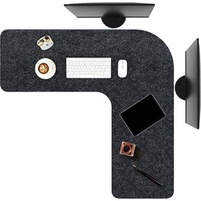 LOSE LOPED MOUSE PAD 36.2 "× 15.7" لوحة المكتب الزاوية الرمادي الداكن الكبير اللوحة والماوس المحسوسة ووحة المفاتيح حصيرة المكتب المكتبي حصيرة المكتبية لحماية الكمبيوتر المكتبي