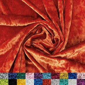 Ice Fabrics Stretch Crushed Velvet Fabric by The Yard - 60/62" Wide Soft Velvety Fabric for Sewing Apparel, Upholstery, Curtains & Decor - 250 GSM - 20% Vertical Stretch - Red - 1 Yard