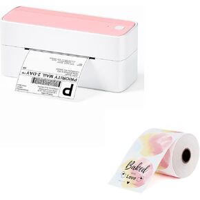 Phomemo 241bt Bluetooth Thermal Shipping Label Printer 4X6 - Wireless Thermal Label Printer for Shipping Packages + 2 Inch Color Circle Thermal Sticker Labels 750