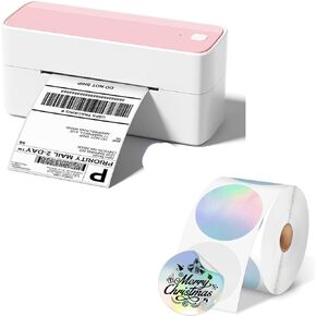Phomemo 241BT Bluetooth Thermal Shipping Label Printer 4X6 - Wireless Thermal Label Printer for Shipping Packages + 2 Inch Color Circle Thermal Sticker Labels 400
