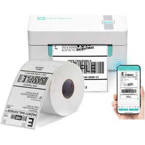 OFFNOVA Bluetooth Thermal Label Printer & 4"X6" Thermal Shipping Labels Bundle