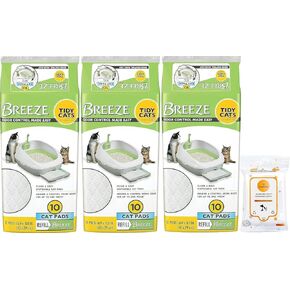 TIDY Cat Breeze Cat Pads Back (3) 10 Count مع مناديل Aurora Pet Pet