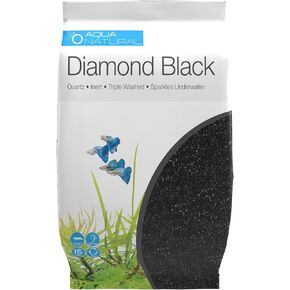 Aqua Natural Diamond Black Quartz 20lb ، الحصى المتميز والركيزة لأحواض السمك وخزانات الأسماك والتراريوم