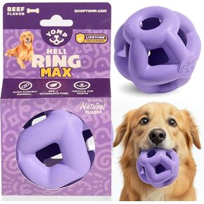 Yomp HeliRing MAX Dog Toy – Durable Hollow Ball with Zany Bounce, Tug & Fetch, Dishwasher Safe for Easy Cleaning
