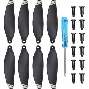 Meccanixity Mini 1 Drone Propellers Drone Lades Propellers Black Silver مع مفك البراغي/المسمار ، ومروحة سريعة ، ومروحة منخفضة الضوضاء لـ DJI Mini 1 بدون طيار ، و quadcopter ، حزمة 8