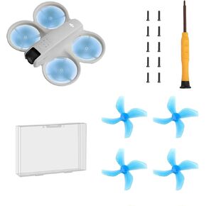 مراوح طائرة بدون طيار ملونة لـ DJI Neo Low Love Propellers خفيفة الوزن شفرات جناح مروحة متينة للملحقات DJI NEO بقطع الغيار السريعة 4pcs (الأزرق)