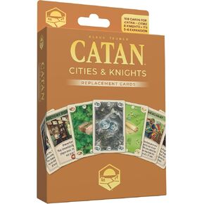 CATAN Cities & Knights Card Accessory (6th Edition) Complete Replacement Set with 36 Commodity Cards & 54 Progress Cards, Made Studio