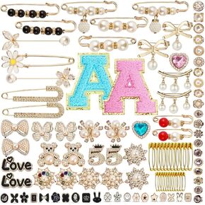 103pcs سحر للجوارب اللؤلؤ ، الجوارب غير المرغوب فيها سحر سحر الجورب دبابيس الزخرفة أزرار تغطية كبيرة المجوهر