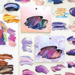 180 PCS 3D Scrapbook Stickers حزمة ملصقات جمالية ، ملصقات ملونة لطلاء الزيت العتيقة لمستلزمات مجلة Scrapbooking ، شارات DIY لألبوم بطاقة الألبوم الهدية