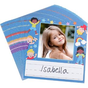 علامات اسم Patikil ، 36 جهاز كمبيوتر ملصقات اسم الفصل الدراسي لوحات ملصق ذاتي اللصق مع صور لمكتب الحافلة خزانة ، 6 ألوان in Kuwait