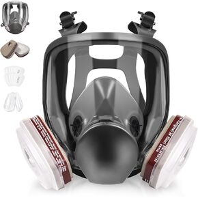 6800 Full Face Respirator Mask - Reusable Respirator mask, Gas Mask with 6001CN Activated Carbon Air Filter, Suitable for Painting, Dust, Epoxy resin, Chemicals, Organic Gas, Welding, Polishing