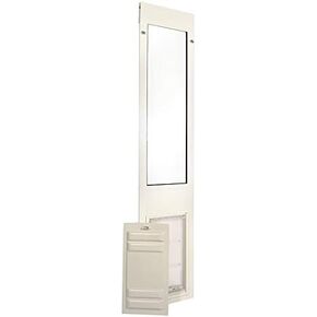 endura flap thermo panel door pet for sliding glass doors | إطار الألمنيوم الشاق مع غطاء قفل آمن | كفاءة الطاقة وسهلة التثبيت | أبيض ، رفرف XL ، 77.25 "-80.25" ارتفاع شريط التمرير