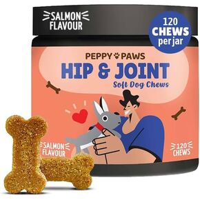 Hip & Joint Dog 120 مضغ ناعم - الجلوكوزامين | MSM | chondroitin | الكركم | عظم صحية | غير GMO | كل طبيعية | 100 ٪ الأصلي