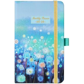 2025-2028 Pocket Planner/Calendar - 3 سنوات مخطط شهري 2025-2028 من يوليو 2025 - يونيو 2028 (36 شهرًا) ، 3.8 "× 6.3" ، جيب داخلي و 61 صفحة ملاحظات - زهري أزرق